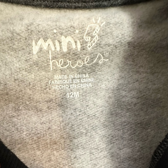 3 for $20 Mini Heroes Baby Nordic style sweatshirt fleece cardigan 12 months - Picture 2 of 2